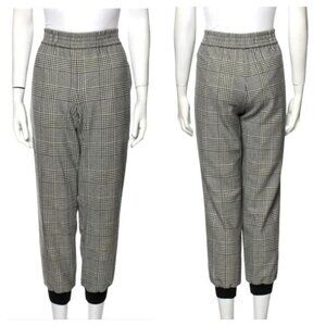 Alice + Olivia Pete Glen Plaid Jogger Pants In Black/White 6
